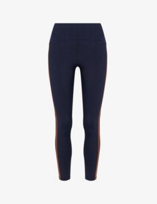 SPLITS59 SPLITS59 WOMEN'S INDIGO/HONEY ELLA AIRWEIGHT HIGH-RISE STRETCH-JERSEY LEGGINGS