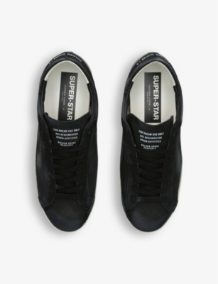 Shop Golden Goose Mens Men's Superstar Perforated-star Leather Low-top Trainers Blac In Black