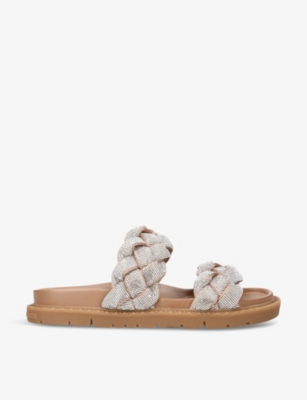 KG KURT GEIGER: Rath Bling braided vegan-leather slides