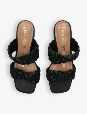 Shop Kg Kurt Geiger Women's Black Sofie Braided Faux-leather Sandals