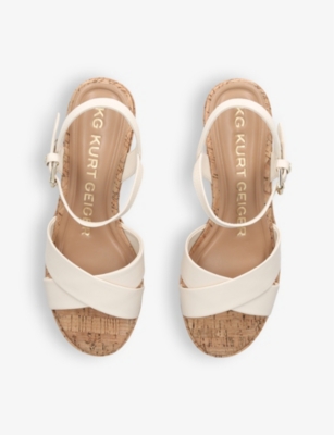 KG KURT GEIGER: Rosalyn faux-leather wedge sandals