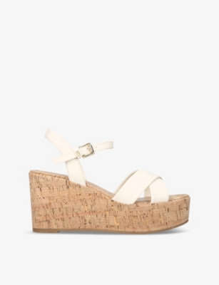 Kg Kurt Geiger Womens Bone Rosalyn Faux-leather Wedge Sandals