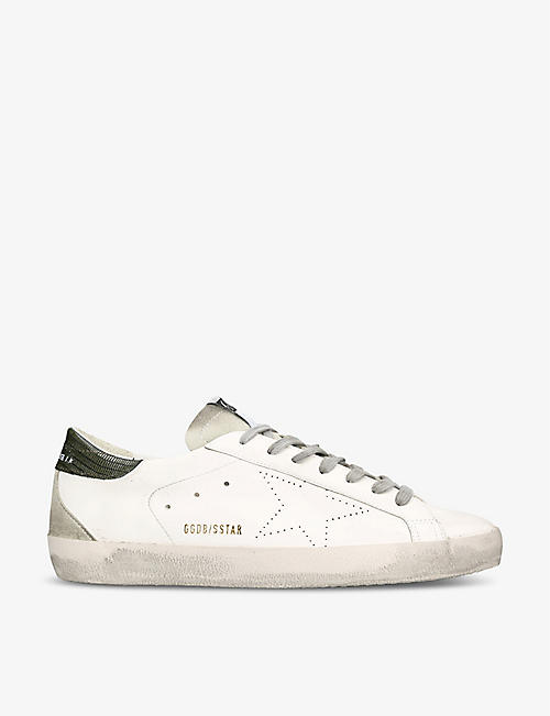 GOLDEN GOOSE: Superstar Bio logo-print low-top faux-leather trainers