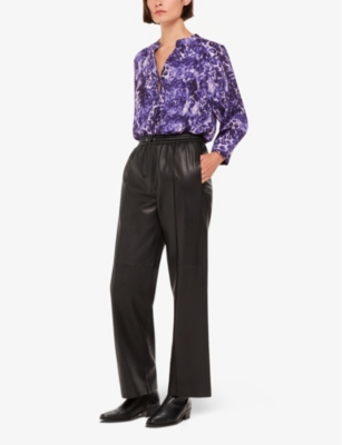 Whistles Womens Multi-coloured Abstract Leopard-print Regular-fit Eco Viscose-blend Shirt In Multi-coloured