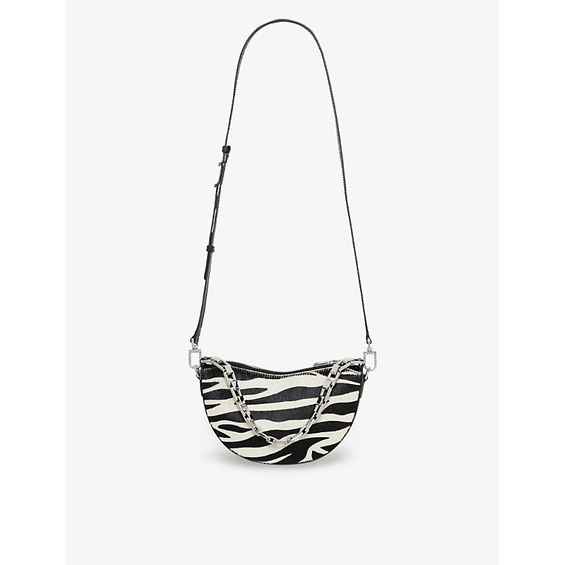 Iro Womens Bei74 Arc Baby Zebra-print Leather Shoulder Bag