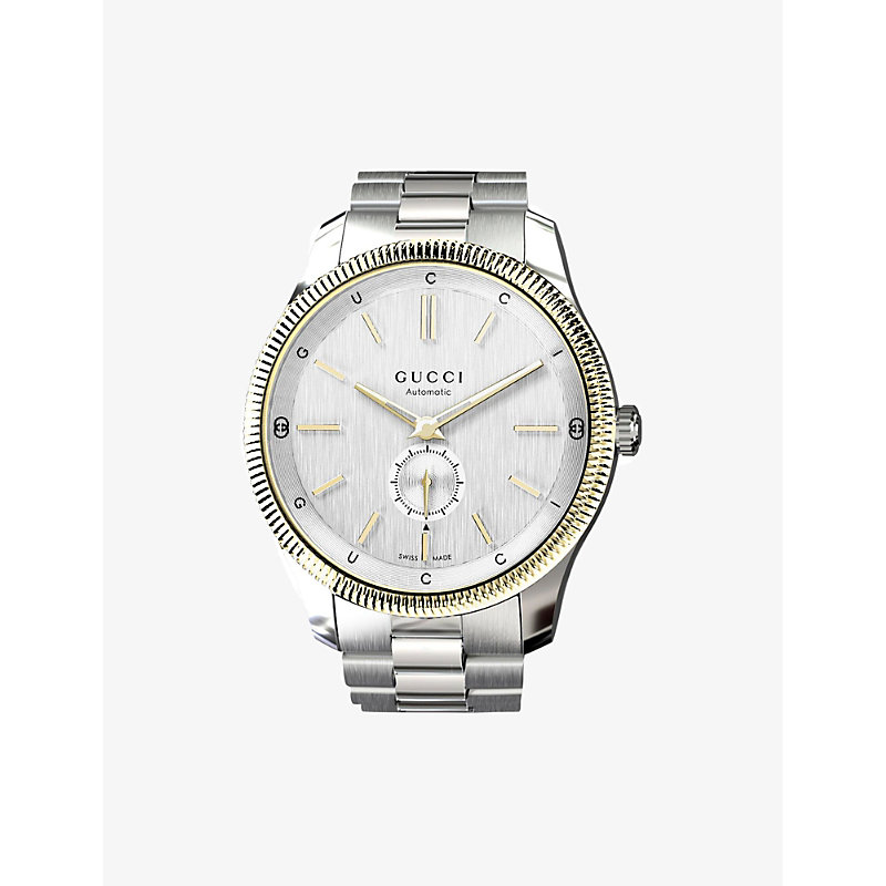 Gucci Silver Ya126390 G-timeless Slim Stainless-steel Automatic Watch In Metallic