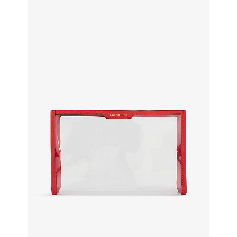 Anya Hindmarch Womens Clear Big Things Embossed Woven Pouch