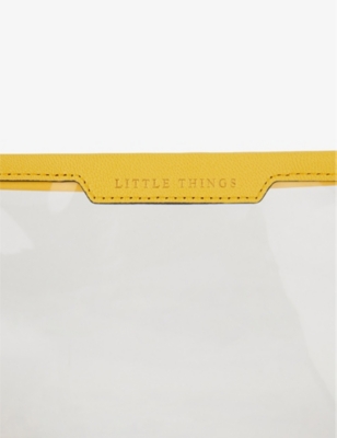 Shop Anya Hindmarch Women's Clear/yellow Little Things Embossed Woven Pouch