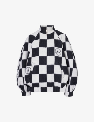 Undercover Checkerboard-print Blouson Jacket In Black
