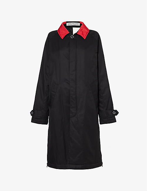 UNDERCOVER: Contrast-collar embroidered cotton coat