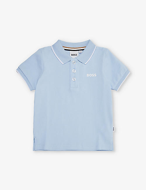 BOSS: Logo-print cotton-piqué polo shirt 3 months-3 years