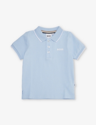 Hugo Boss Boss Baby Boys Pale Blue Cotton Polo Shirt ModeSens
