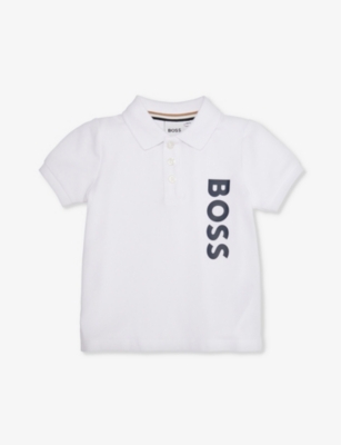 Hugo Boss Babies' Boss Boys White Cotton Polo Shirt