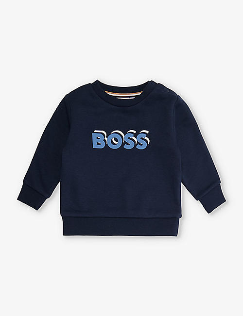BOSS: Shadow logo-print cotton-blend sweatshirt 6-36 months