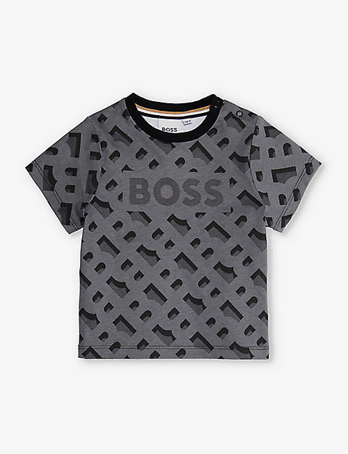 BOSS: Logo-print short-sleeve cotton-jersey T-shirt 3-36 months