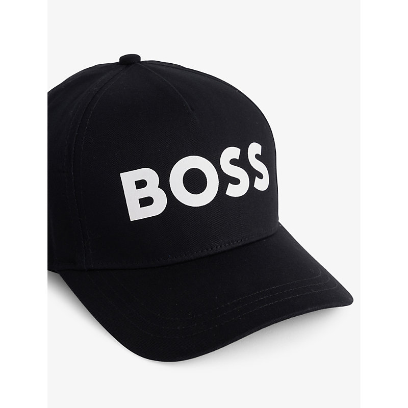 Shop Hugo Boss Boss Boys Black Kids Logo-print Cotton Baseball Cap
