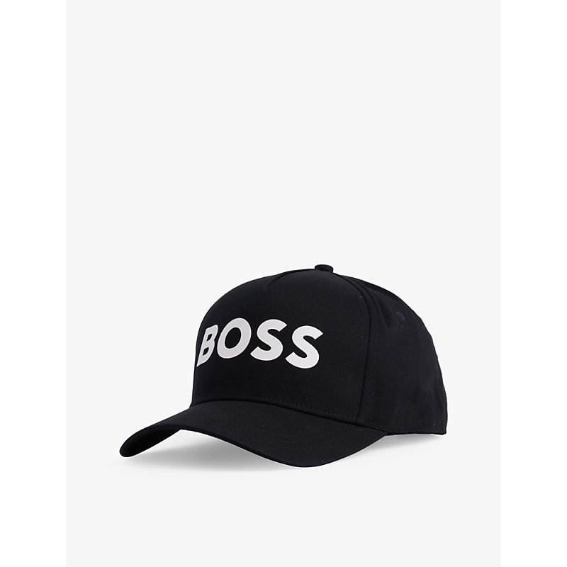 Shop Hugo Boss Boss Boys Black Kids Logo-print Cotton Baseball Cap