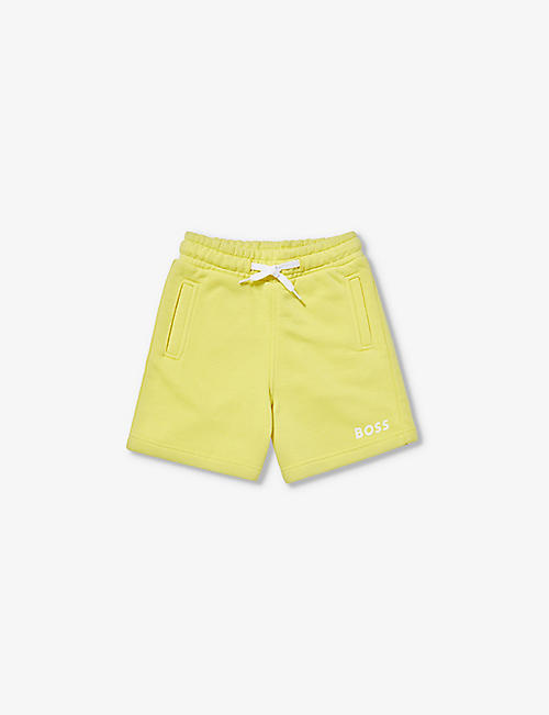 BOSS: Logo-print elasticated-waist cotton-blend shorts 4-14 years