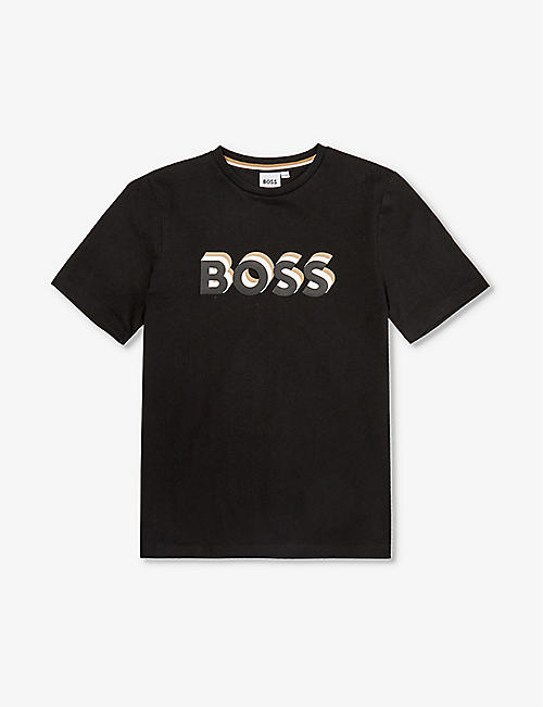 BOSS: Logo-print regular-fit cotton-jersey T-shirt 4-16 years
