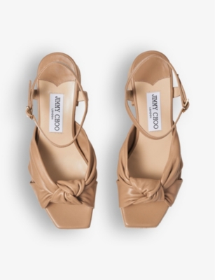 JIMMY CHOO: Heloise 95 leather platform sandals