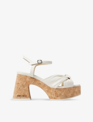 JIMMY CHOO: Heloise 95 leather platform sandals