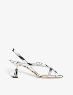 JIMMY CHOO: Jess 65 metallic-leather heeled sandals