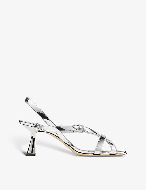 JIMMY CHOO: Jess 65 metallic-leather heeled sandals
