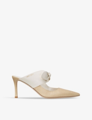 Jimmy Choo Rali 75 Mules In Latte/natural