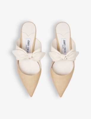 Shop Jimmy Choo Rali Pointed-toe Leather Sandals In Latte/natural