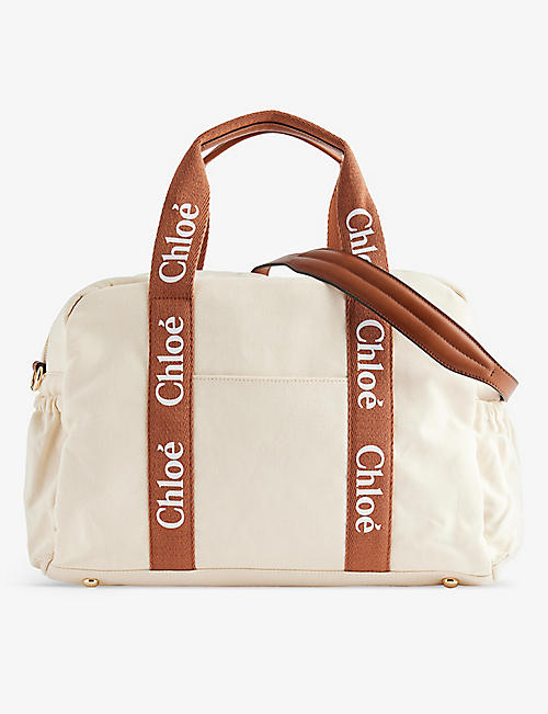 CHLOE: Logo-print cotton baby changing bag