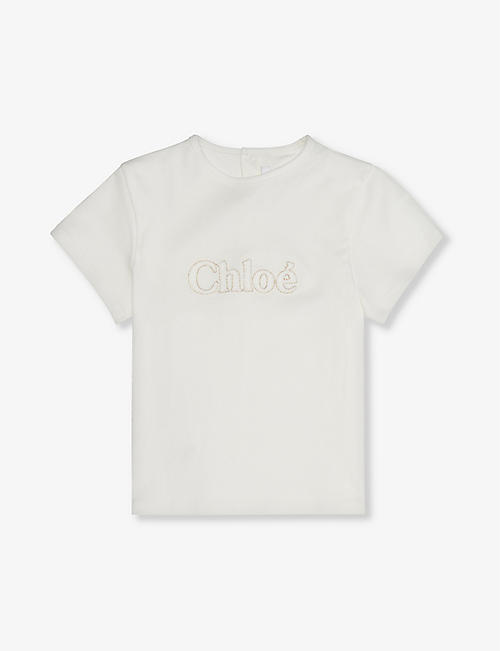 CHLOE: Logo-print organic cotton-jersey T-shirt 18 months-2 years