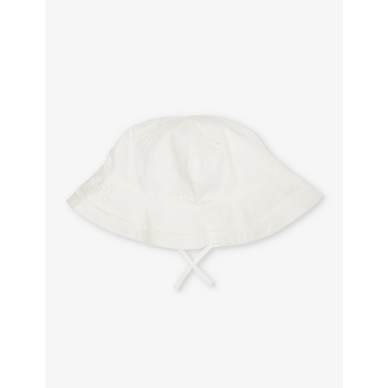 Shop Chloé Chloe Offwhite Frilled-trim Brand-embroidered Two-piece Cotton-poplin Set 9-24 Months