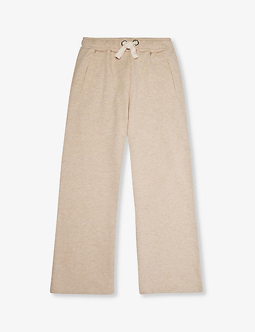 CHLOE: Logo text-embroidered cotton-jersey jogging bottoms 6-14 years