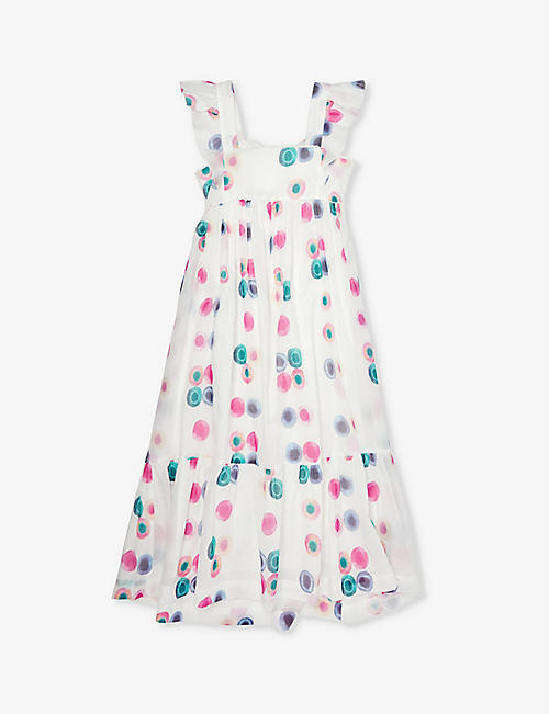 CHLOE: Frill printed cotton-poplin dress 8-12 years