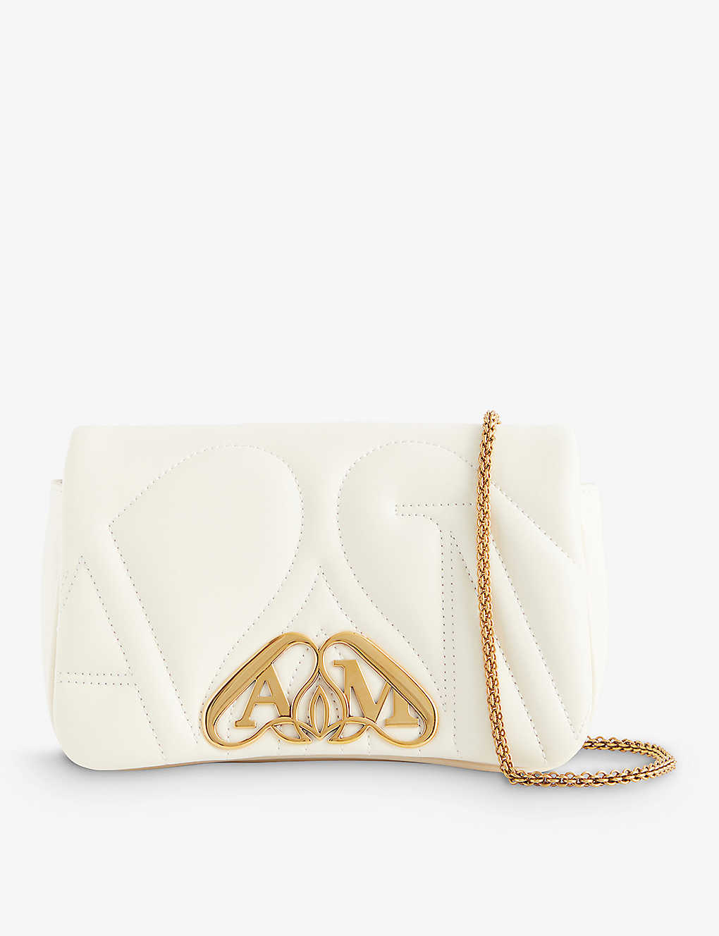 Alexander Mcqueen Womens Soft Ivory The Seal Mini Leather Shoulder Bag