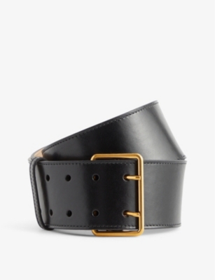 ALEXANDER MCQUEEN: Military square-buckle leather belt