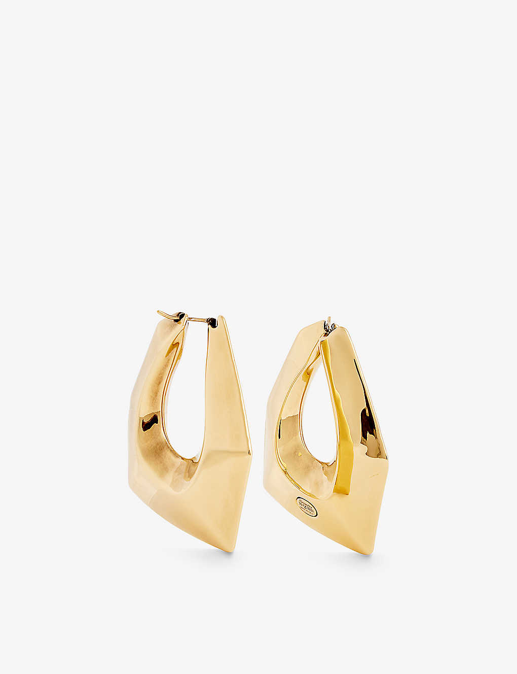 Alexander Mcqueen Womens Gold Modernist Hoop Brass Earrings In Mcq0977 Oro O.b Antl