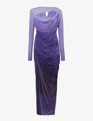 JOHANNES WARNKE: Window draped woven maxi dress