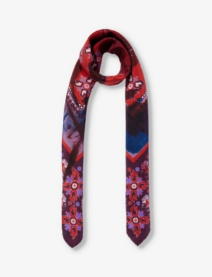 DIANORA SALVIATI: Patterned square silk scarf