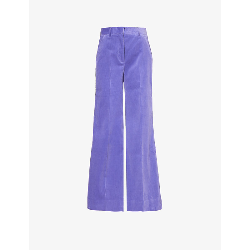 Me And Em Womens Winter Lilac Flared-leg Mid-rise Corduroy Trousers