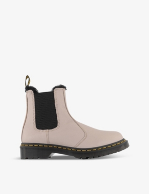 DR. MARTENS: 2976 Leonore faux fur-lined leather Chelsea boots