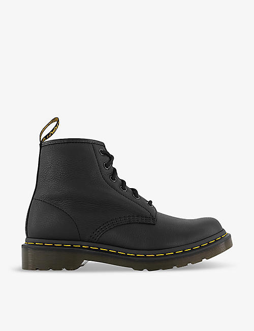 DR. MARTENS: 101 six-eyelet leather ankle boots