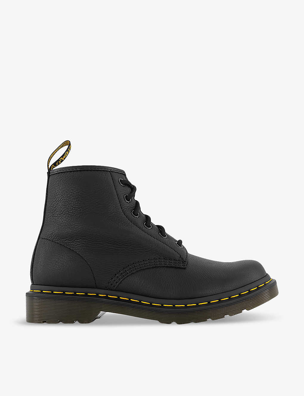 Dr. Martens' Dr. Martens Womens Black Virginia 101 Six-eyelet Leather Ankle Boots