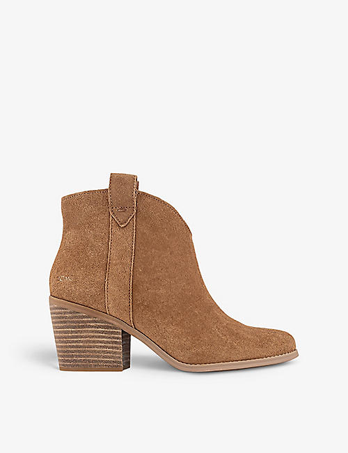 TOMS: Constance Western pull-tab suede heeled boots