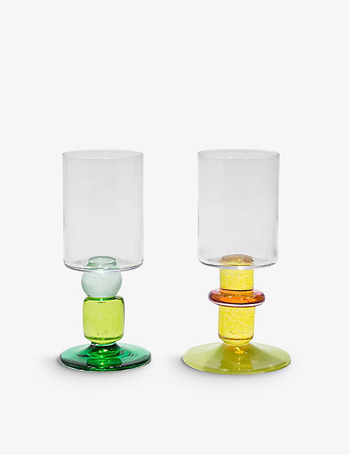 GLASSETTE: Gather Miami glass wine glasses set of two