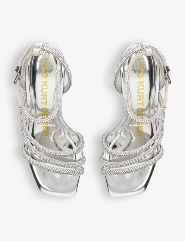 Savanna Low crystal-embellished heeled woven sandals