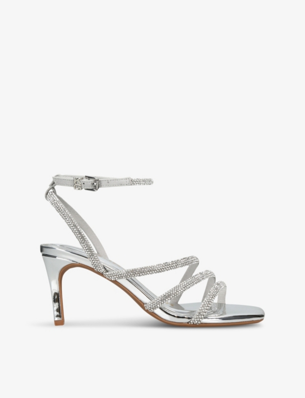 Savanna Low crystal-embellished heeled woven sandals