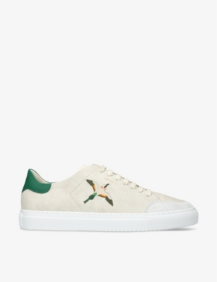 AXEL ARIGATO: Clean 90 bird-embroidered suede low-top trainers