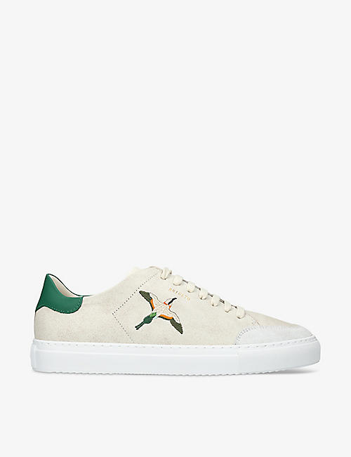 AXEL ARIGATO: Clean 90 bird-embroidered suede low-top trainers