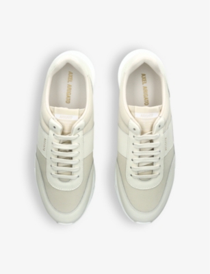 Shop Axel Arigato Men's Beige Genesis Vintage Runner Leather And Recycled-polyester Trainers